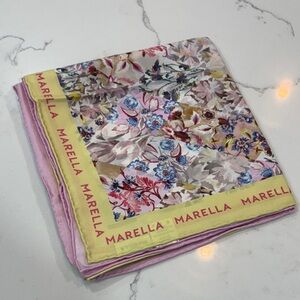 MARELLA Pink Multicolor Floral Silk Large Scarf